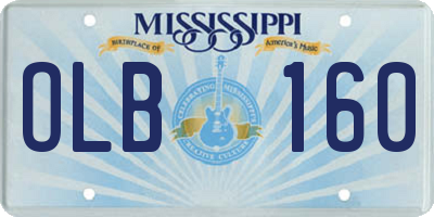 MS license plate OLB160