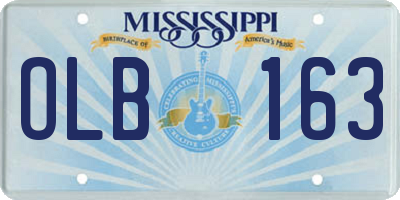 MS license plate OLB163
