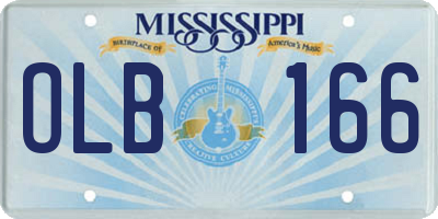MS license plate OLB166