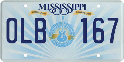 MS license plate OLB167