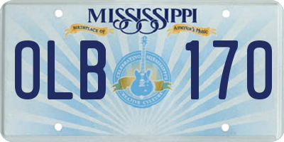 MS license plate OLB170