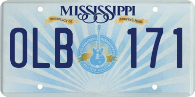 MS license plate OLB171