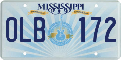 MS license plate OLB172