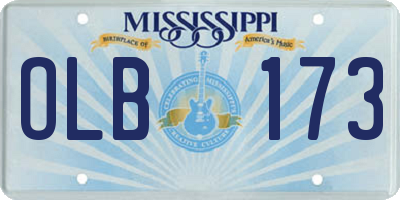 MS license plate OLB173