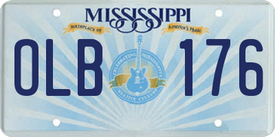 MS license plate OLB176