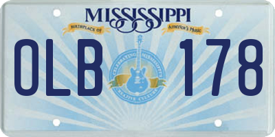 MS license plate OLB178