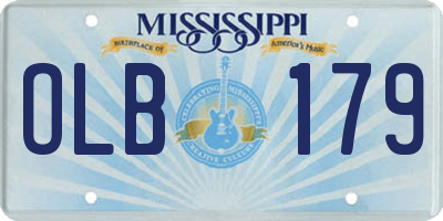 MS license plate OLB179
