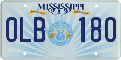 MS license plate OLB180