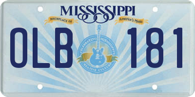 MS license plate OLB181