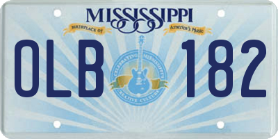 MS license plate OLB182