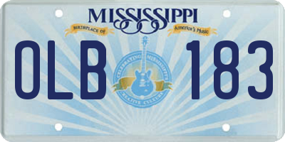 MS license plate OLB183