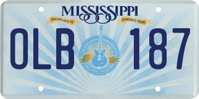 MS license plate OLB187