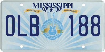 MS license plate OLB188