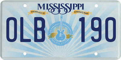 MS license plate OLB190
