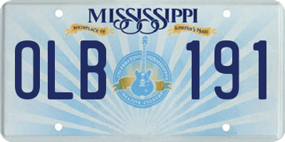 MS license plate OLB191