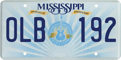 MS license plate OLB192