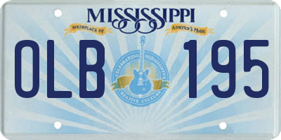 MS license plate OLB195