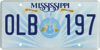 MS license plate OLB197
