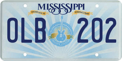 MS license plate OLB202