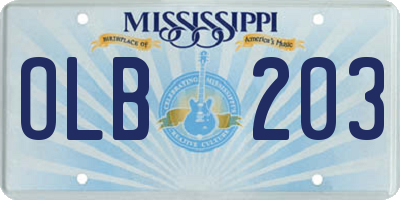 MS license plate OLB203