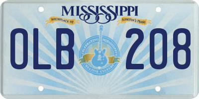 MS license plate OLB208