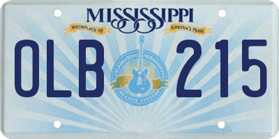 MS license plate OLB215
