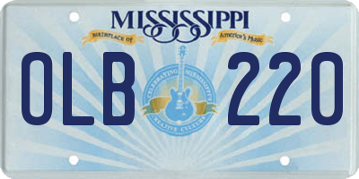 MS license plate OLB220