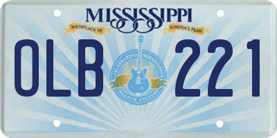 MS license plate OLB221