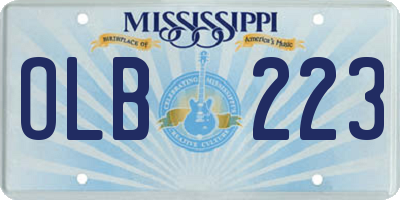 MS license plate OLB223