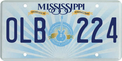 MS license plate OLB224