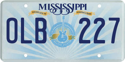MS license plate OLB227