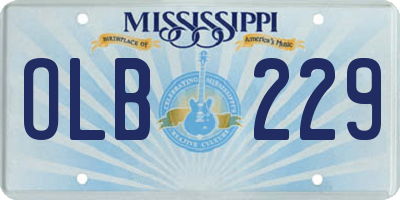 MS license plate OLB229