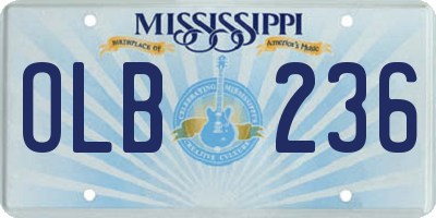 MS license plate OLB236