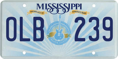 MS license plate OLB239