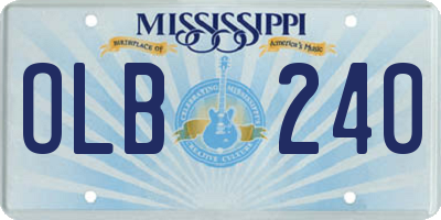 MS license plate OLB240