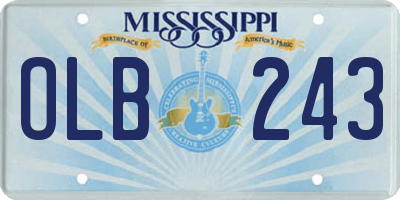 MS license plate OLB243