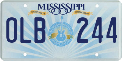 MS license plate OLB244