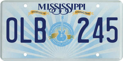 MS license plate OLB245