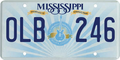 MS license plate OLB246