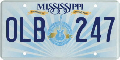 MS license plate OLB247