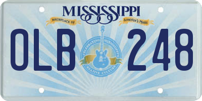 MS license plate OLB248