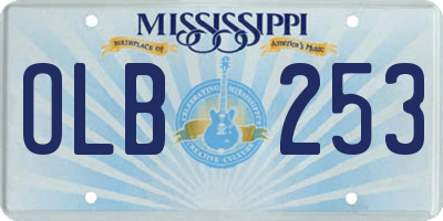 MS license plate OLB253