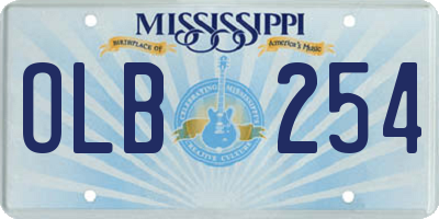 MS license plate OLB254