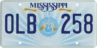 MS license plate OLB258