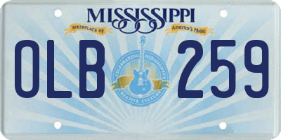 MS license plate OLB259