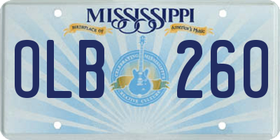 MS license plate OLB260