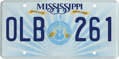 MS license plate OLB261