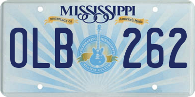 MS license plate OLB262