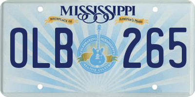 MS license plate OLB265