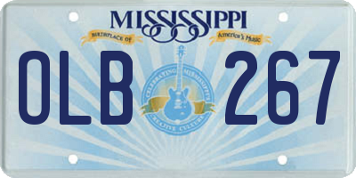 MS license plate OLB267